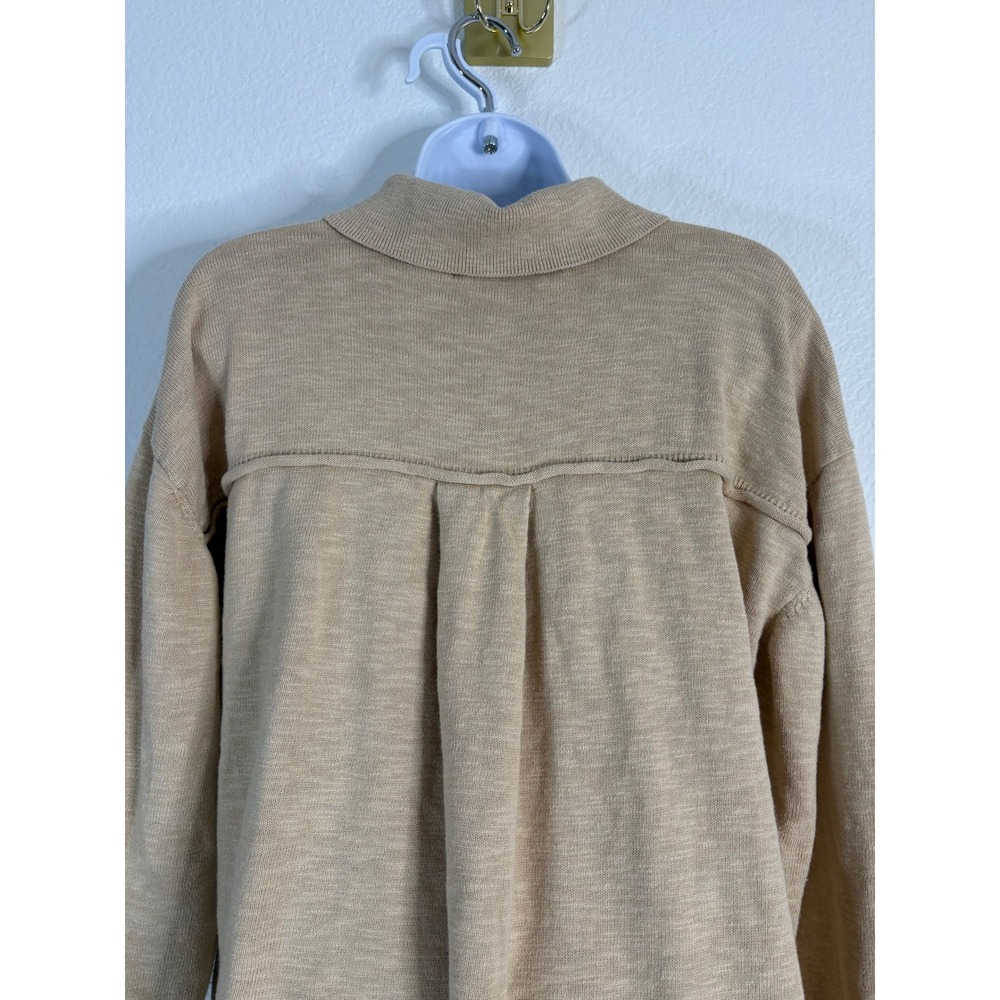 Free People FP Beach Long Sleeve Button Front Shirt Oversized Large Linen‎ Blend - Picture 5 of 11